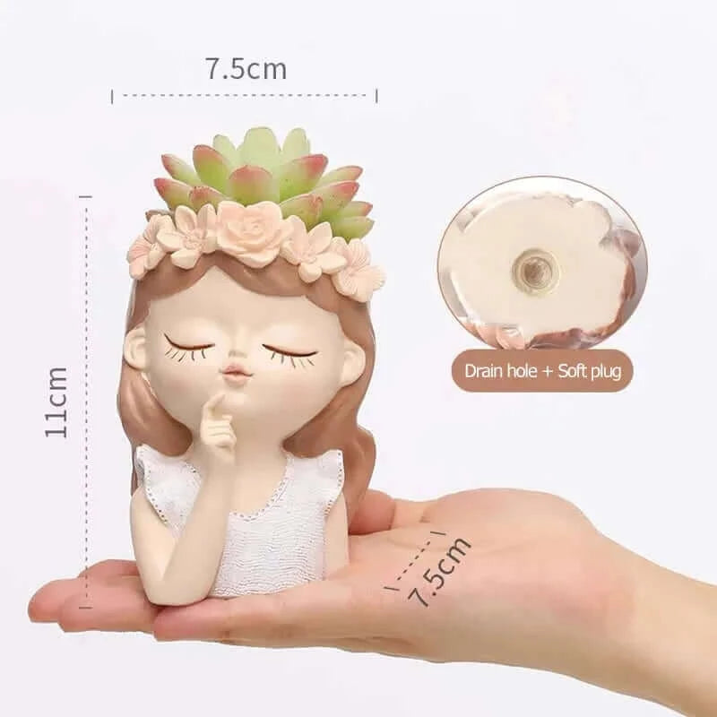 Nordic Flower Pots Cute Girl Decorative Planters Succulents Cactus