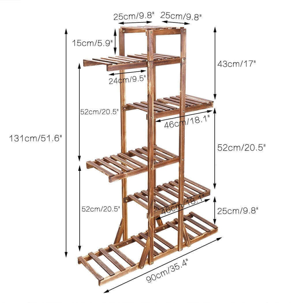 Indoor 6 Tier Wooden Plant Home Decor Stand.