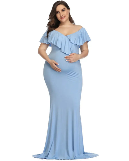 Elegant Plus Size Maternity Dress for Photo Shoots