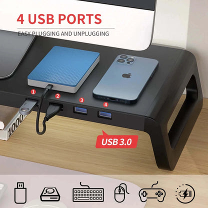 Monitor Stand Riser with USB 3.0 Ports Desktop Computer Laptop Sturdy.