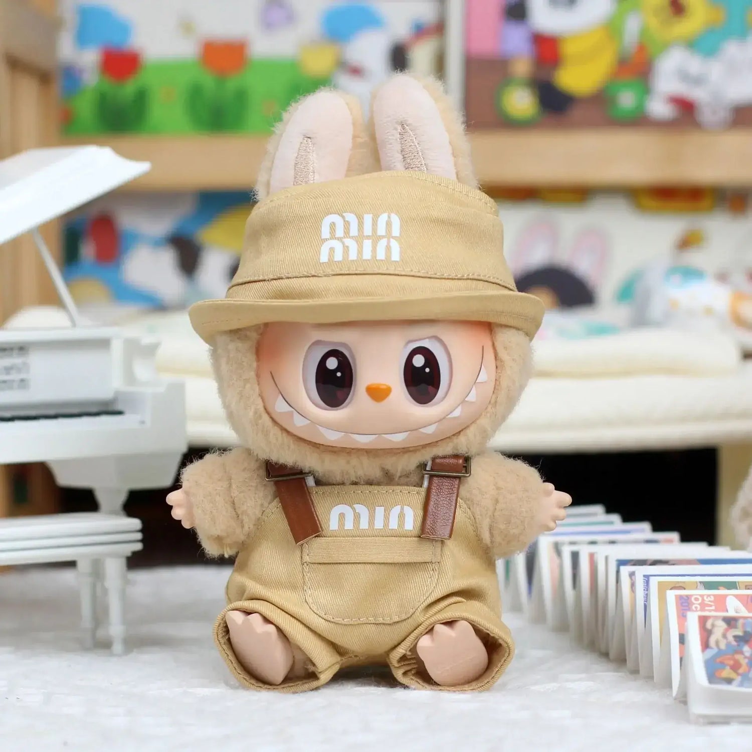 Labubu Fashion Overalls Pleated Skirt Set for Dolls