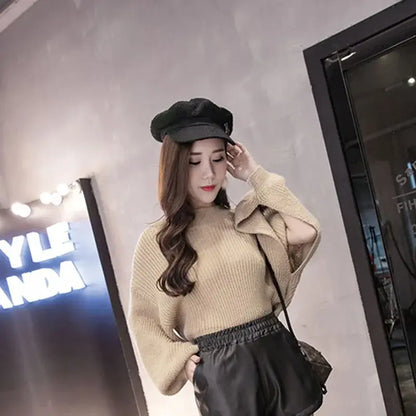 1pcs New Women Four Seasons Sexy Stretch Loose Black Faux Leather Shorts Female Casual Shorts Leather Lady High Waist Short Pant