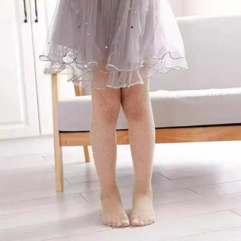 Fishing Net Stockings for Baby Girls Cute Large Bow Lolita Pantyhose Fad Sexy Black Hollow Mesh Nylon Tights Children&