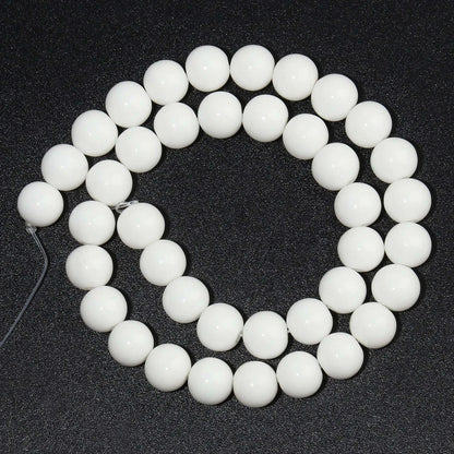 smooth white onyx beads