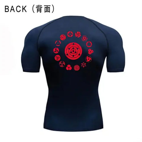 Anime Compression Shirt Men Quick-Dry Running Sports Shirts Fitness