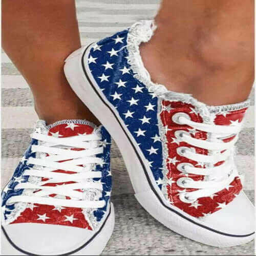 Flat Sneakers Shoes Round Toe Casual Canvas Shoes.