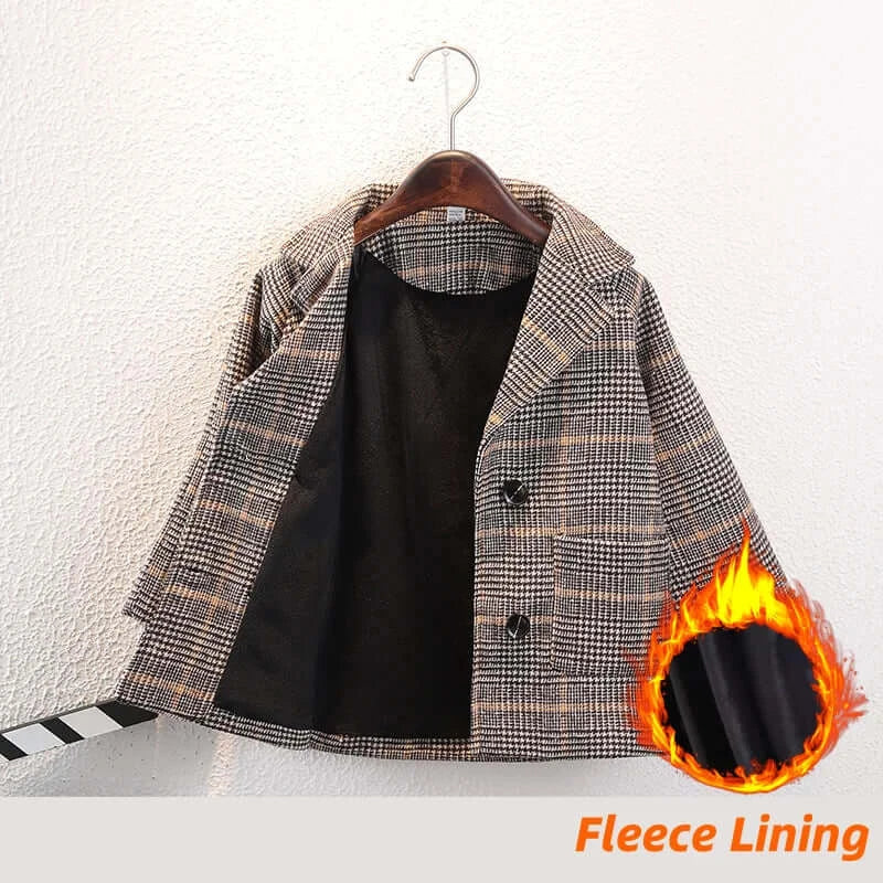Kids’ Double-Breasted Lapel Coat