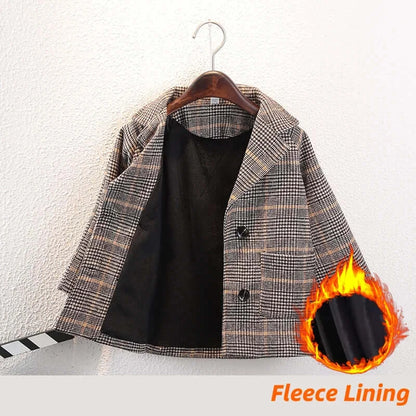 Kids’ Double-Breasted Lapel Coat