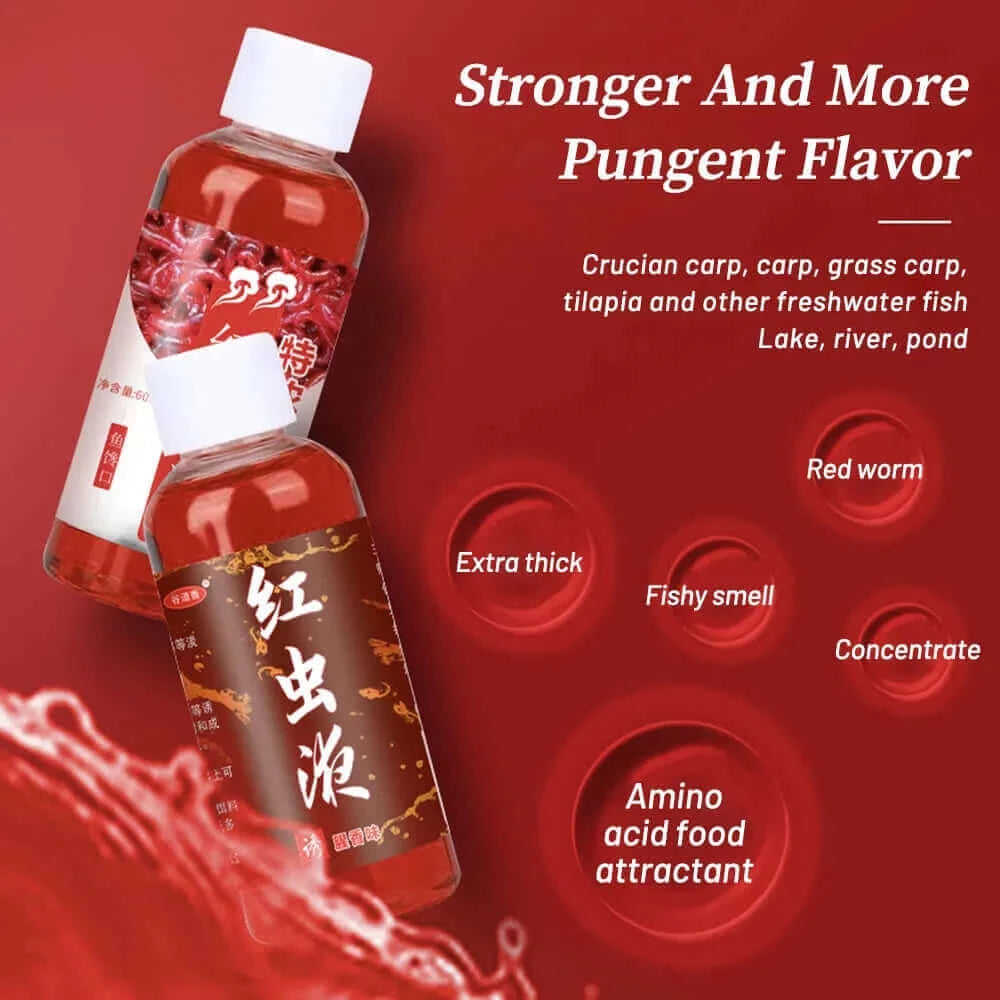 60ML Liquid Blood Worm Flavor Bait Additive Concentrated Red Worm