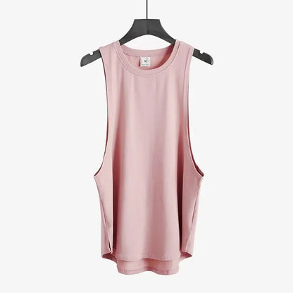 plain Gym Clothing Mens Bodybuilding Stringer Tank Top Summer Cotton Cut Off Fitness Vest Muscle Workout Sleeveless T Shirt