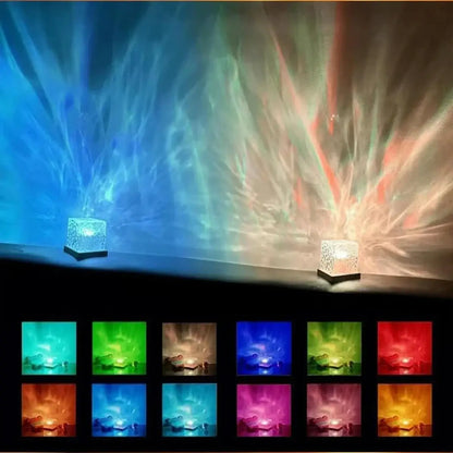 Rotating Water Ripple Projector Night Light – 16 Colors