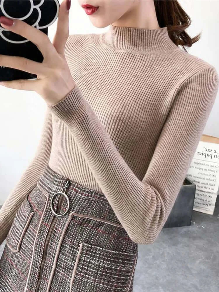 Chic Mock Neck Women&