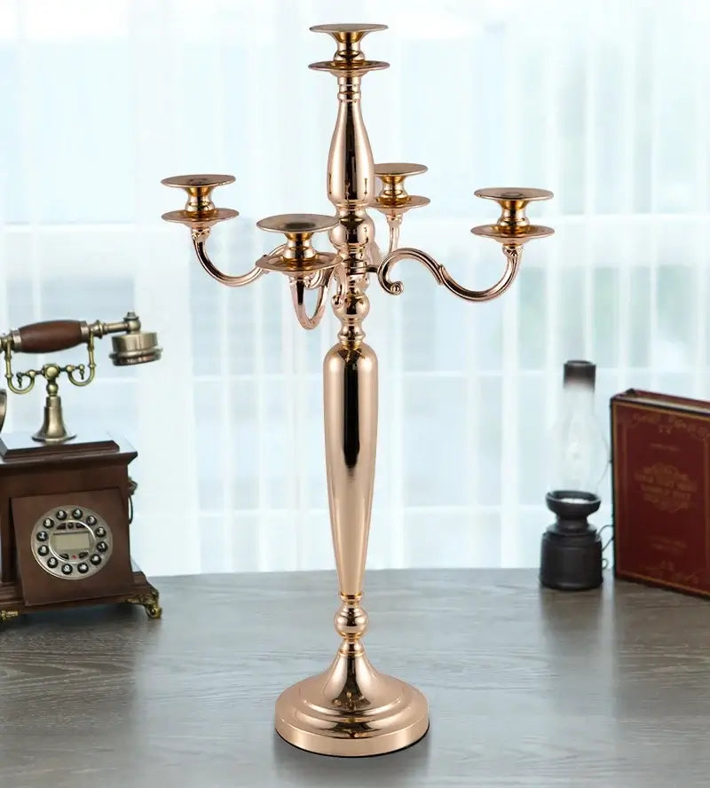 5-Light Metal Candelabra, 28.5-Inch Tall