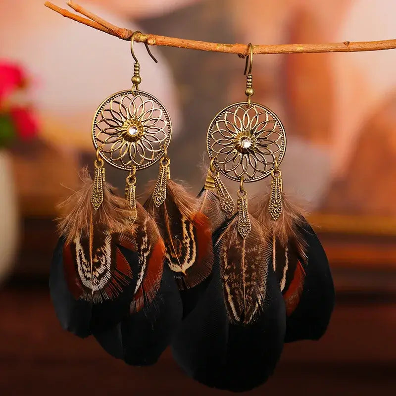 Boho Jewelry Ethnic Vintage Dream Catcher Feather Tassel Bohemian
