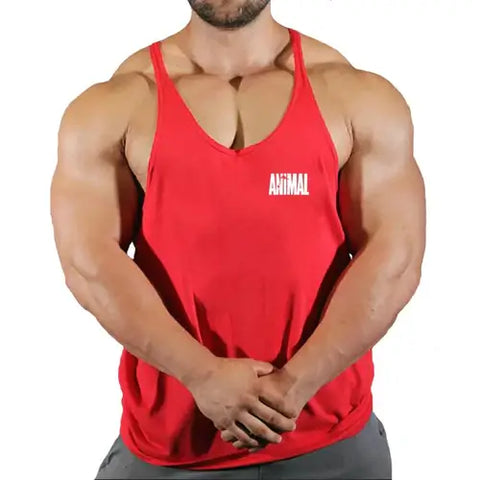 Summer Animal Gym Stringer Tank Top Men Cotton Clothing Bodybuilding.