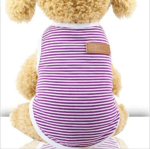 Summer Pet Dog Clothes Cotton Striped Vest t shirt