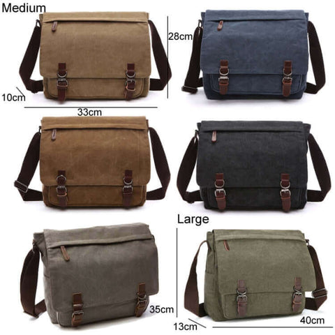 Versatile Canvas Shoulder Messenger Bag Business Computer Bag, Color: