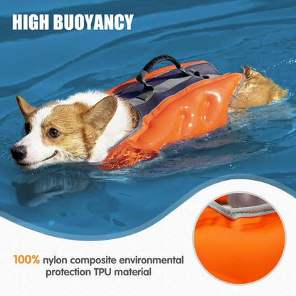 Dog Inflatable Swimsuit Easy to Carry Pet Life Jacket with Pump, Size:.