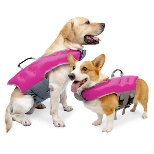 Dog Inflatable Swimsuit Easy to Carry Pet Life Jacket with Pump, Size:.