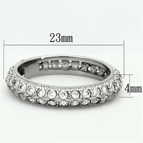 TK1225 - High polished (no plating) Stainless Steel Ring with AAA.