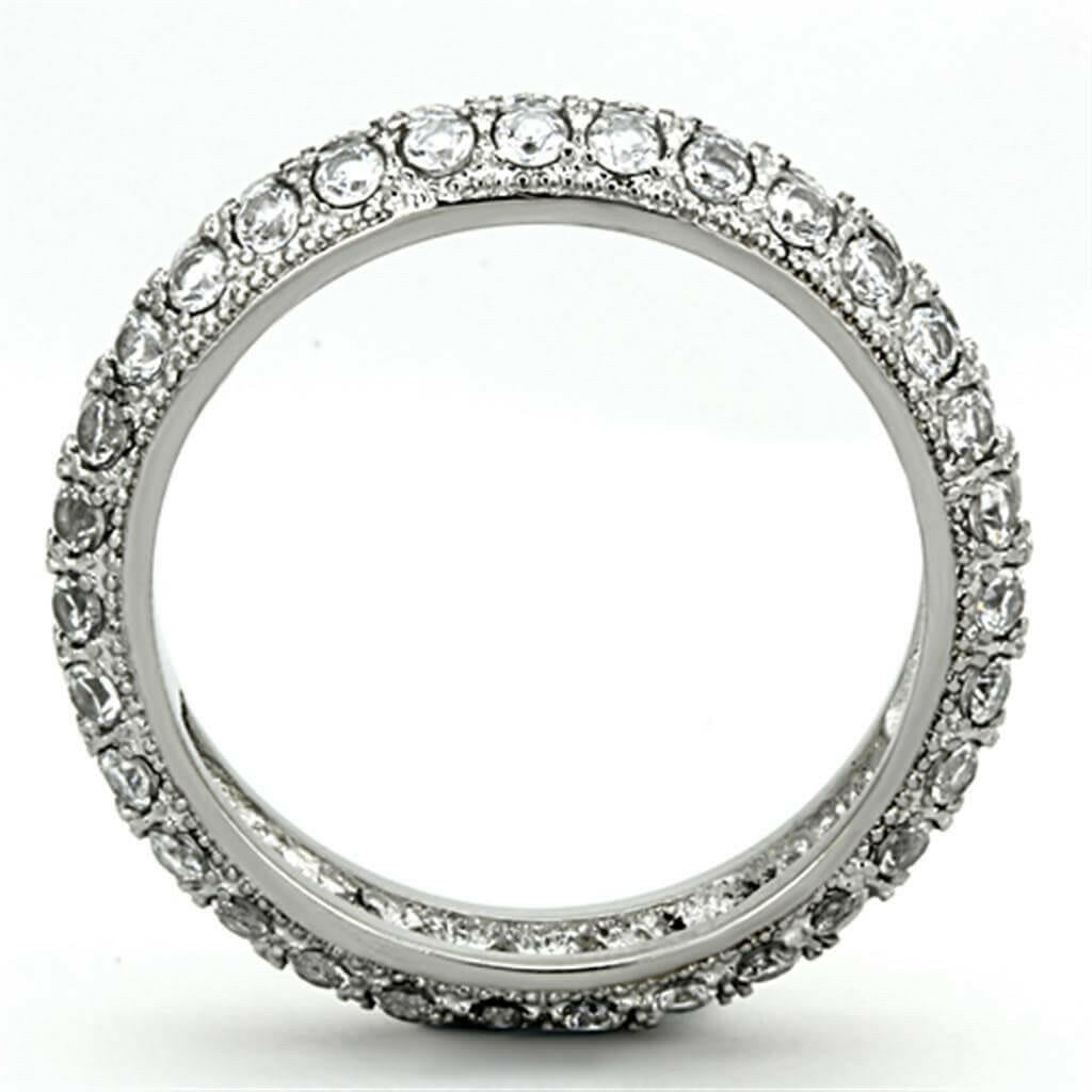 TK1225 - High polished (no plating) Stainless Steel Ring with AAA.