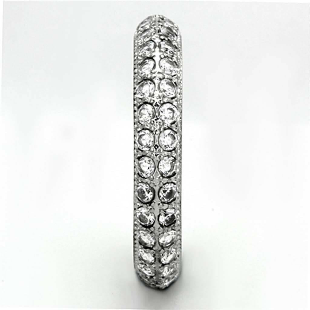 TK1225 - High polished (no plating) Stainless Steel Ring with AAA.