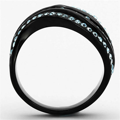 TK1297 - IP Black(Ion Plating) Stainless Steel Ring with Top Grade.