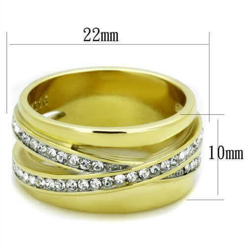 Women Stainless Steel Synthetic Crystal Rings.