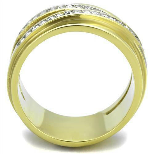 Women Stainless Steel Synthetic Crystal Rings