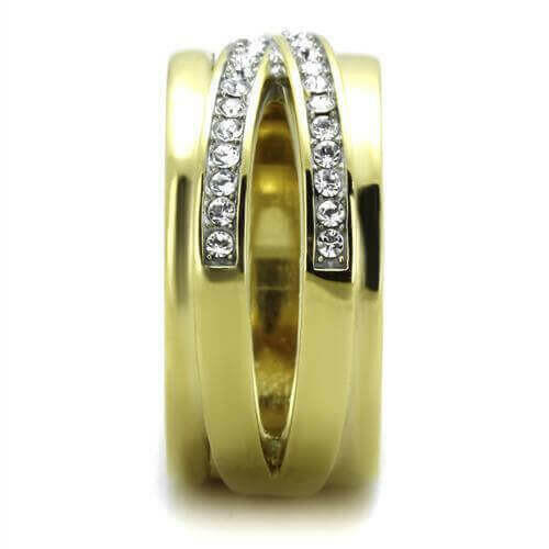 Women Stainless Steel Synthetic Crystal Rings.