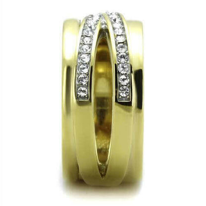 Women Stainless Steel Synthetic Crystal Rings.