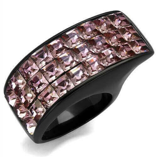 Women Stainless Steel Synthetic Crystal Rings.