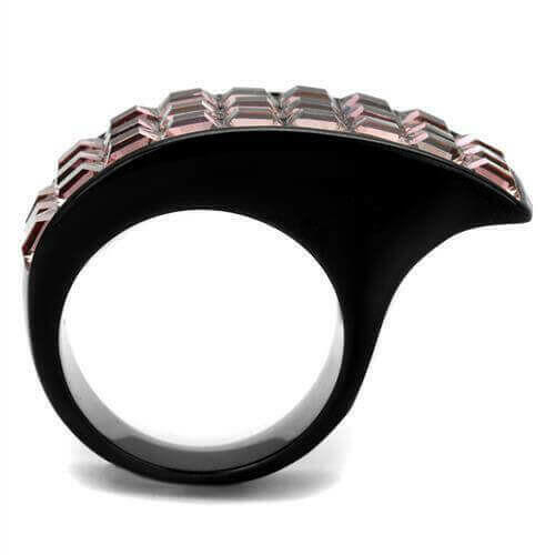 Women Stainless Steel Synthetic Crystal Rings.