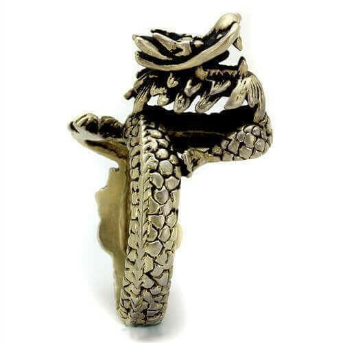 TK2458 - IP Antique Copper Stainless Steel Ring with Epoxy in Jet