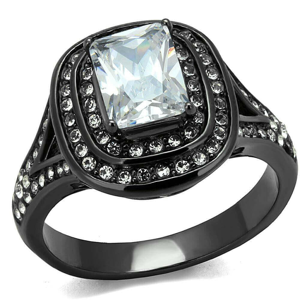 Women Stainless Steel Cubic Zirconia Rings TK2731.