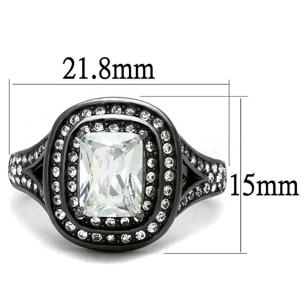 Women Stainless Steel Cubic Zirconia Rings TK2731.