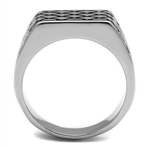 TK3009 - High polished (no plating) Stainless Steel Ring with Epoxy