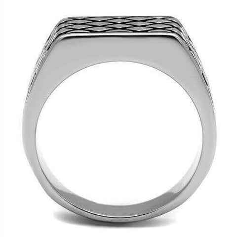 TK3009 - High polished (no plating) Stainless Steel Ring with Epoxy.