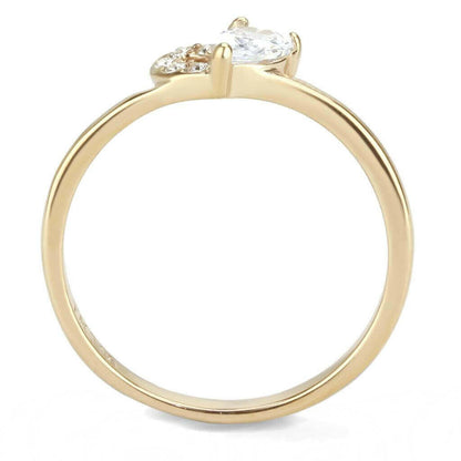 TK3713 - IP Rose Gold(Ion Plating) Stainless Steel Ring with AAA Grade.