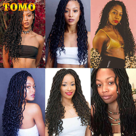 Tomo 20 Inch Goddess Faux Locs Crochet Hair Extensions Synthetic Soft.