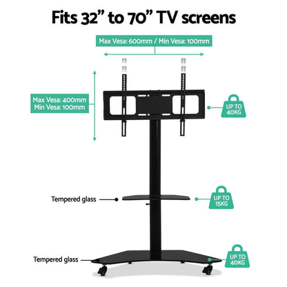 Artiss Floor TV Stand Mount - Swivel &amp; Adjustable 32-70
