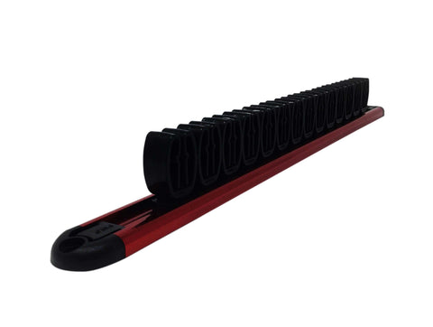 Industro 133 Aluminum Tool Holder Rail with 14Pc Clip, red,Black