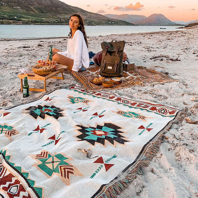 Tribal Blankets Indian Outdoor Rugs Camping Picnic Blanket Boho