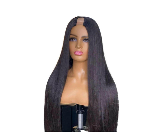 U Part Wig Straight Hair Human Hair Wigs For Black Women Brazilian.