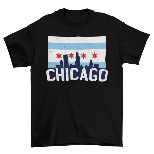 Chicago Skyline Flag T-shirt