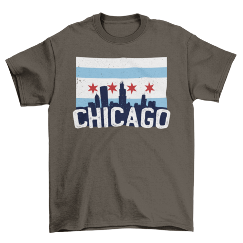 Chicago Skyline Flag T-shirt.