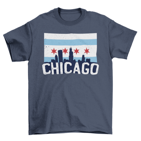 Chicago Skyline Flag T-shirt