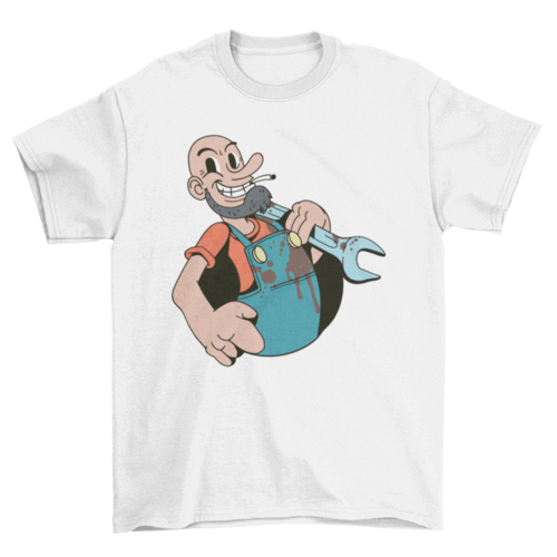 Sailor with wrench t-shirt.