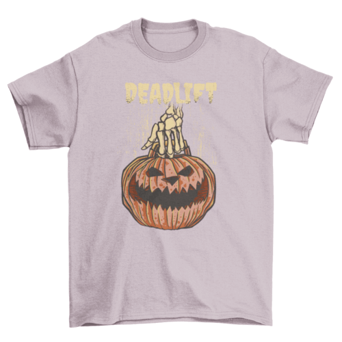 Pumpkin deadlift halloween t-shirt.