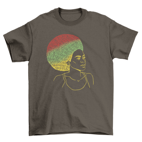 Juneteenth african american woman t-shirt